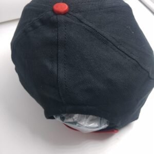 Custom Black Cap with Red Accent Button