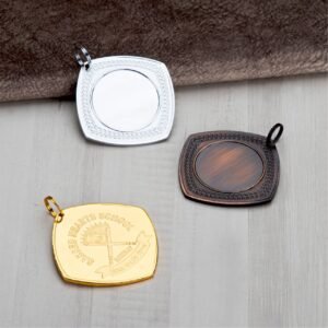 Premium Square Edge Medal – Gold, Silver & Antique Finish