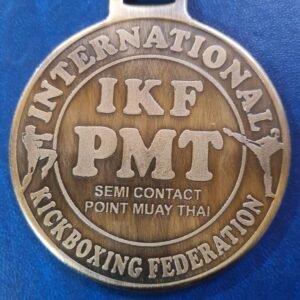 Custom Sports Medal – IKF PMT Kickboxing Design (Antique Finish)
